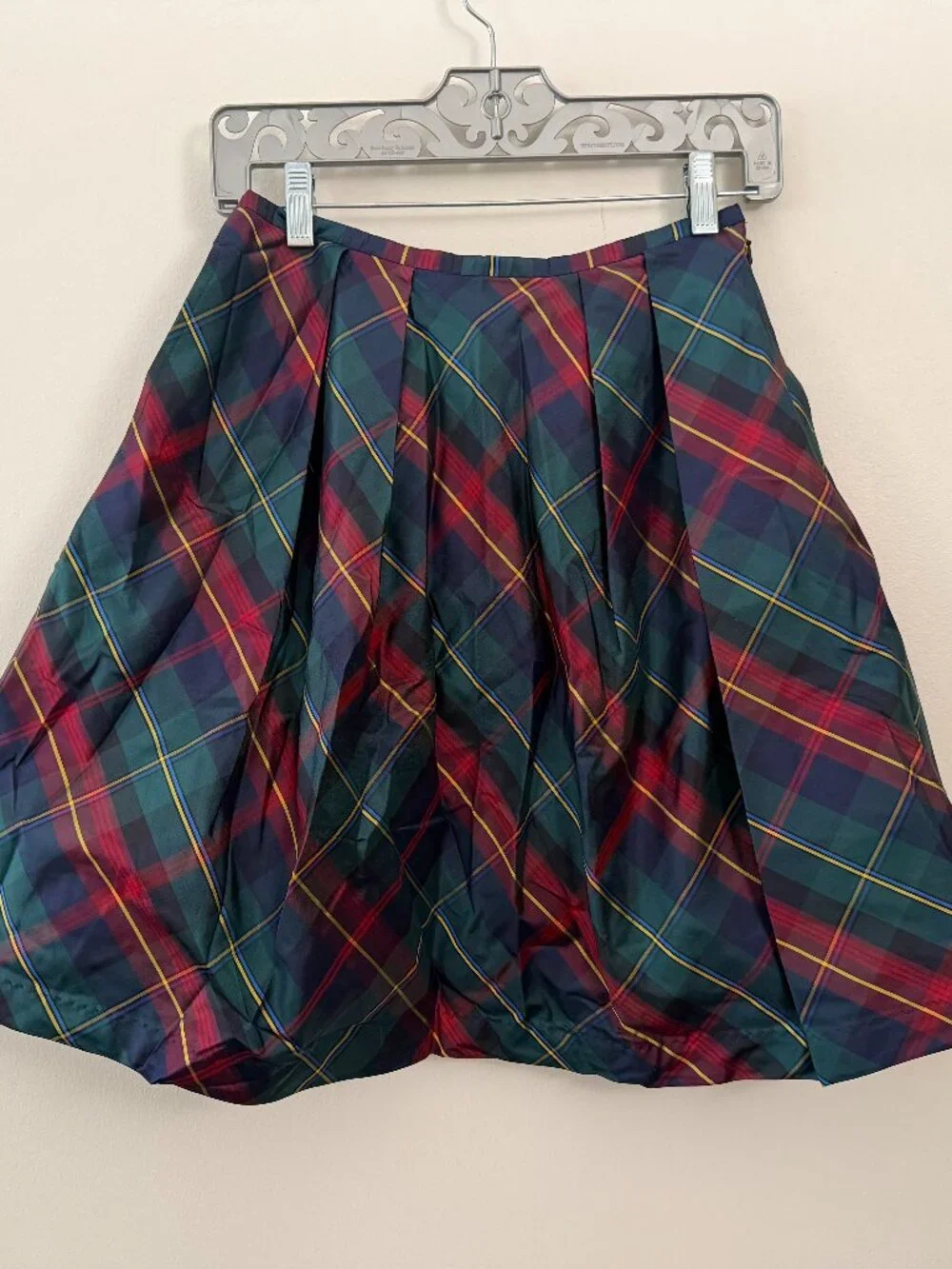VINTAGE RALPH LAUREN BLUE LABEL SIGNATURE SILK PLAID A-LINE SKIRT 2 - Picture 1 of 8